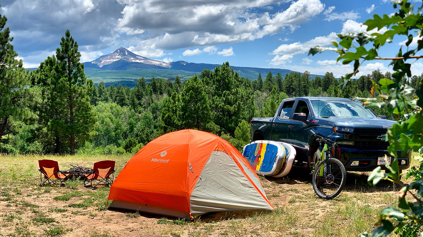 Camping at Busted Arm Draw near Norwood, Colorado.
